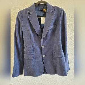 Polo Ralph Lauren Women Jayden Jacket 100% Linen sports coat Size 0 $398